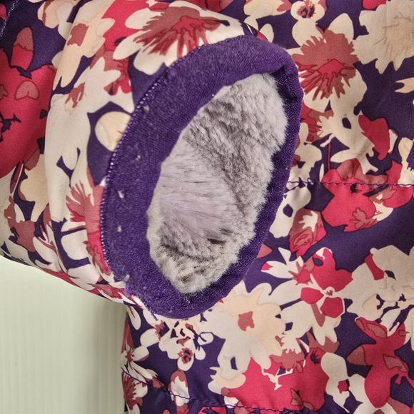 The North Face Kids Floral Soft Lining Zip Jacket Pink and Purple Size 6-12month - Picture 5 of 16